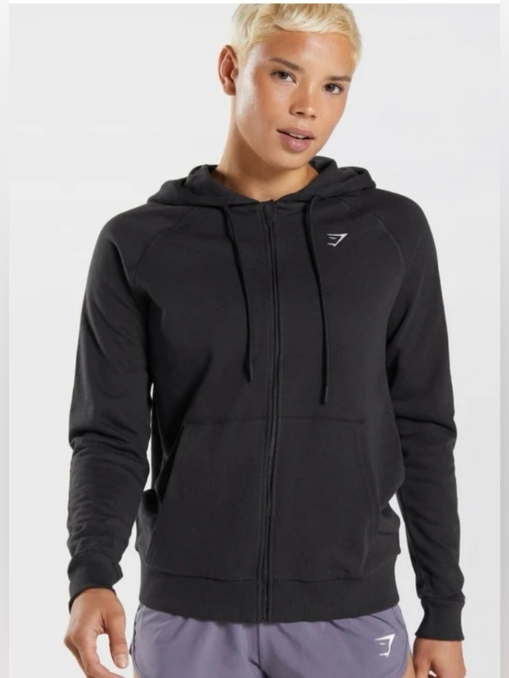 Gymshark Black Full Zip Hoodie Sweatshirt Size L
